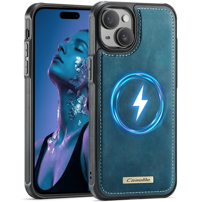 CaseMe For iPhone 14 Plus / iPhone 15 Plus C69 Series Magnetic Case Leather Coated TPU Phone Cover
