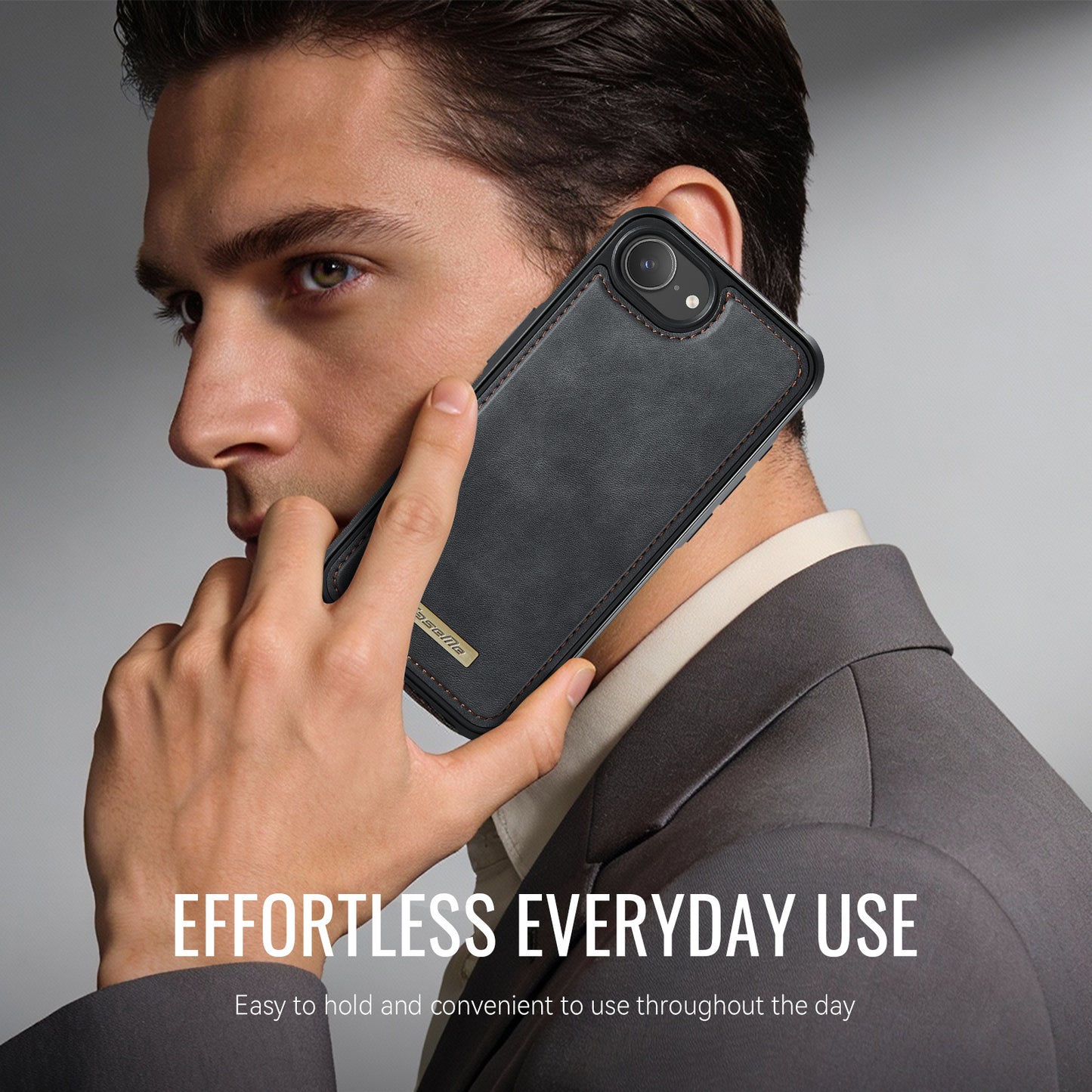 CaseMe For iPhone 16e / iPhone 17e C69 Series Magnetic Case Leather Coated TPU Phone Cover