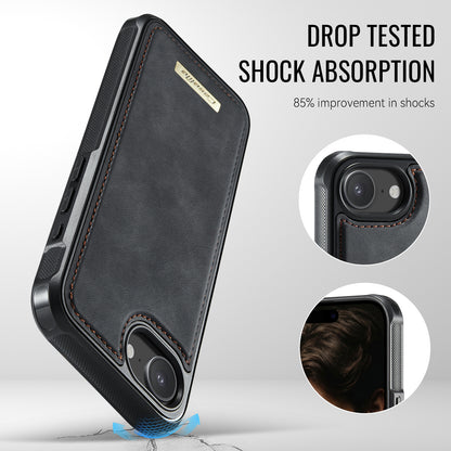 CaseMe For iPhone 16e / iPhone 17e C69 Series Magnetic Case Leather Coated TPU Phone Cover