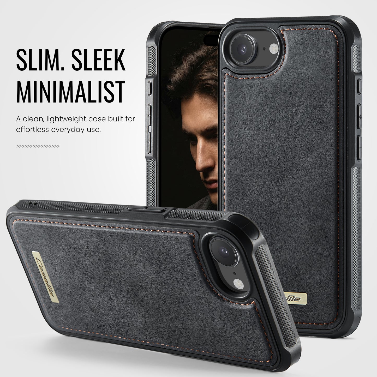 CaseMe For iPhone 16e / iPhone 17e C69 Series Magnetic Case Leather Coated TPU Phone Cover