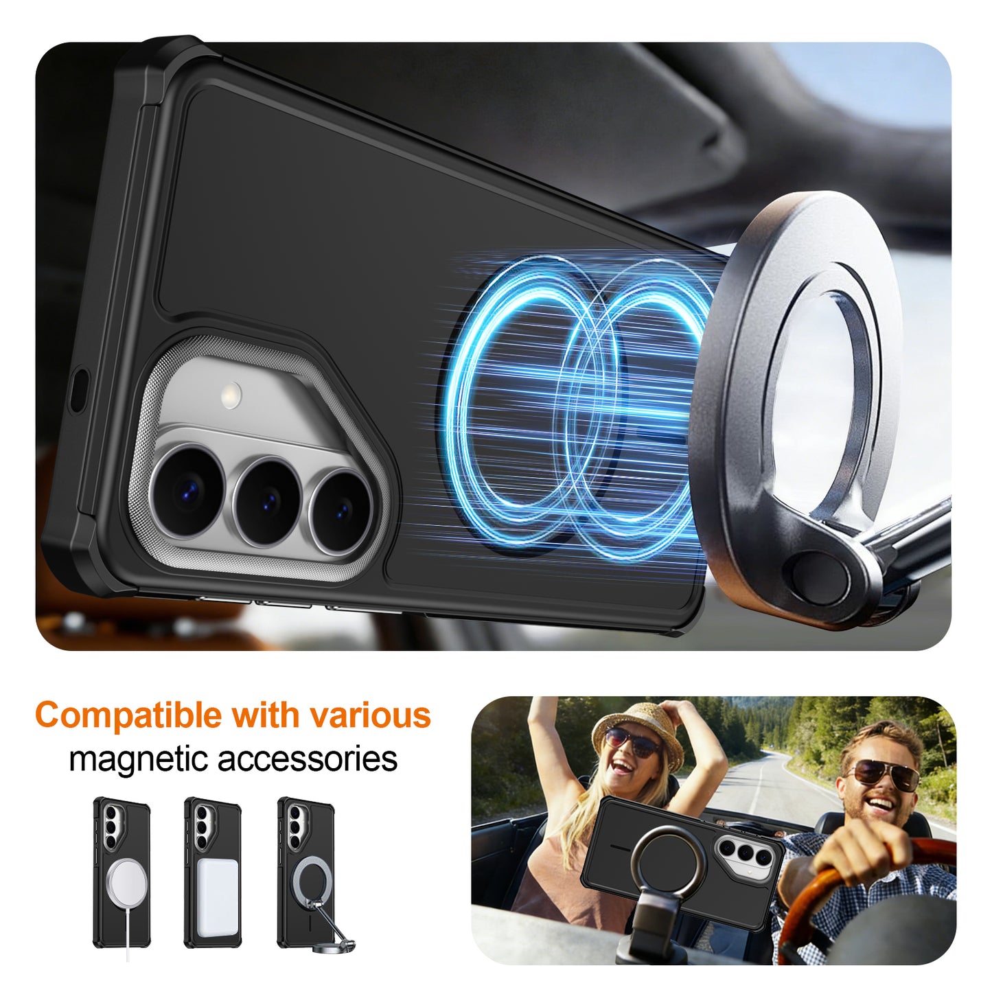 For Samsung Galaxy S26+ Magnetic Case Shockproof TPU PC Protective Cover