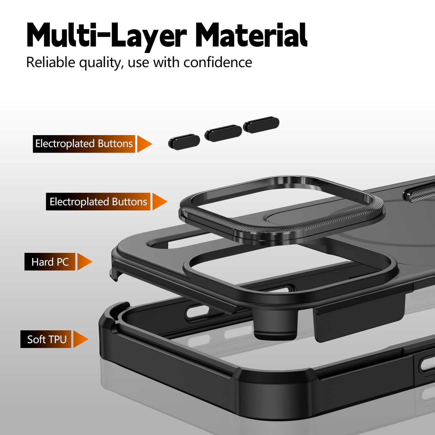 For iPhone 17 Pro Magnetic Case Shockproof TPU PC Protective Cover