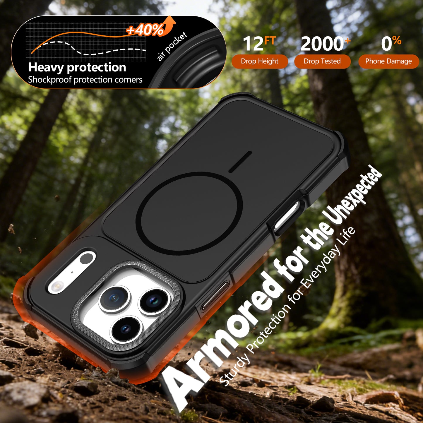 For iPhone 17 Pro Magnetic Case Shockproof TPU PC Protective Cover