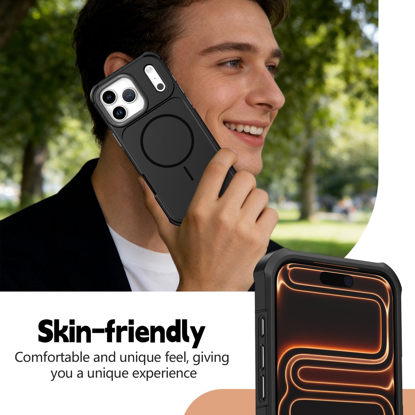 For iPhone 17 Pro Magnetic Case Shockproof TPU PC Protective Cover