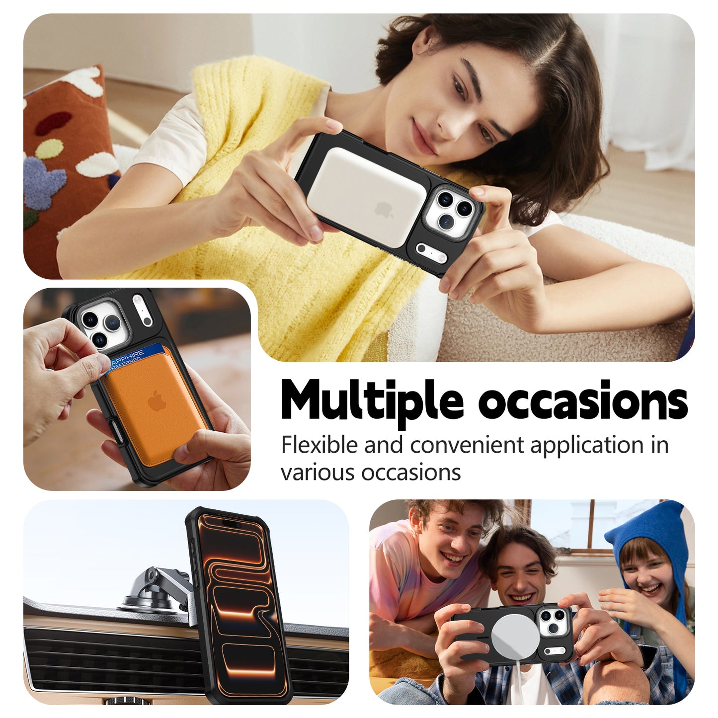 For iPhone 17 Pro Magnetic Case Shockproof TPU PC Protective Cover