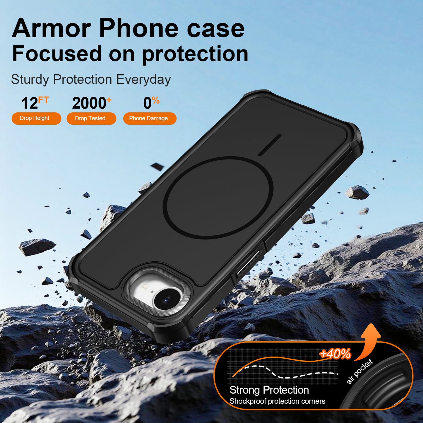 For iPhone 16e / iPhone 17e Magnetic Case Shockproof TPU PC Protective Cover