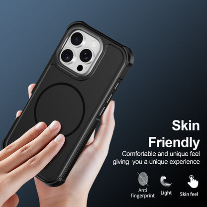 For iPhone 16 Pro Magnetic Case Shockproof TPU PC Protective Cover
