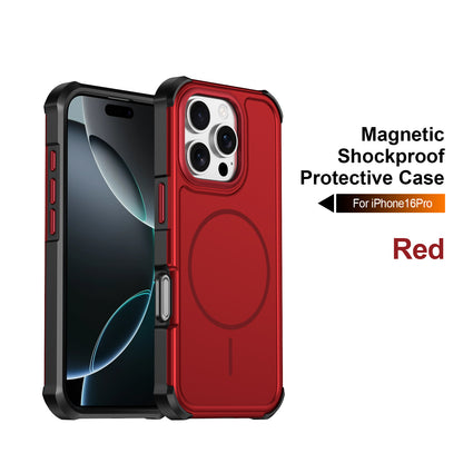 For iPhone 16 Pro Magnetic Case Shockproof TPU PC Protective Cover