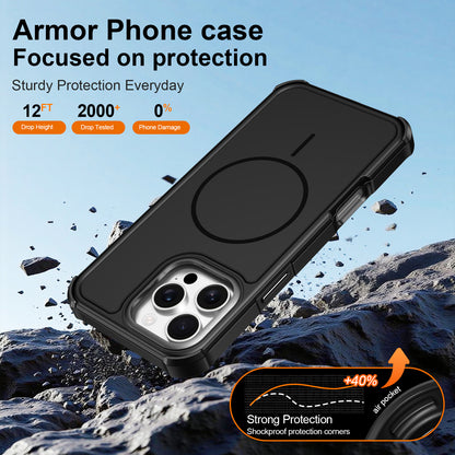 For iPhone 16 Pro Max Magnetic Case Shockproof TPU PC Protective Cover