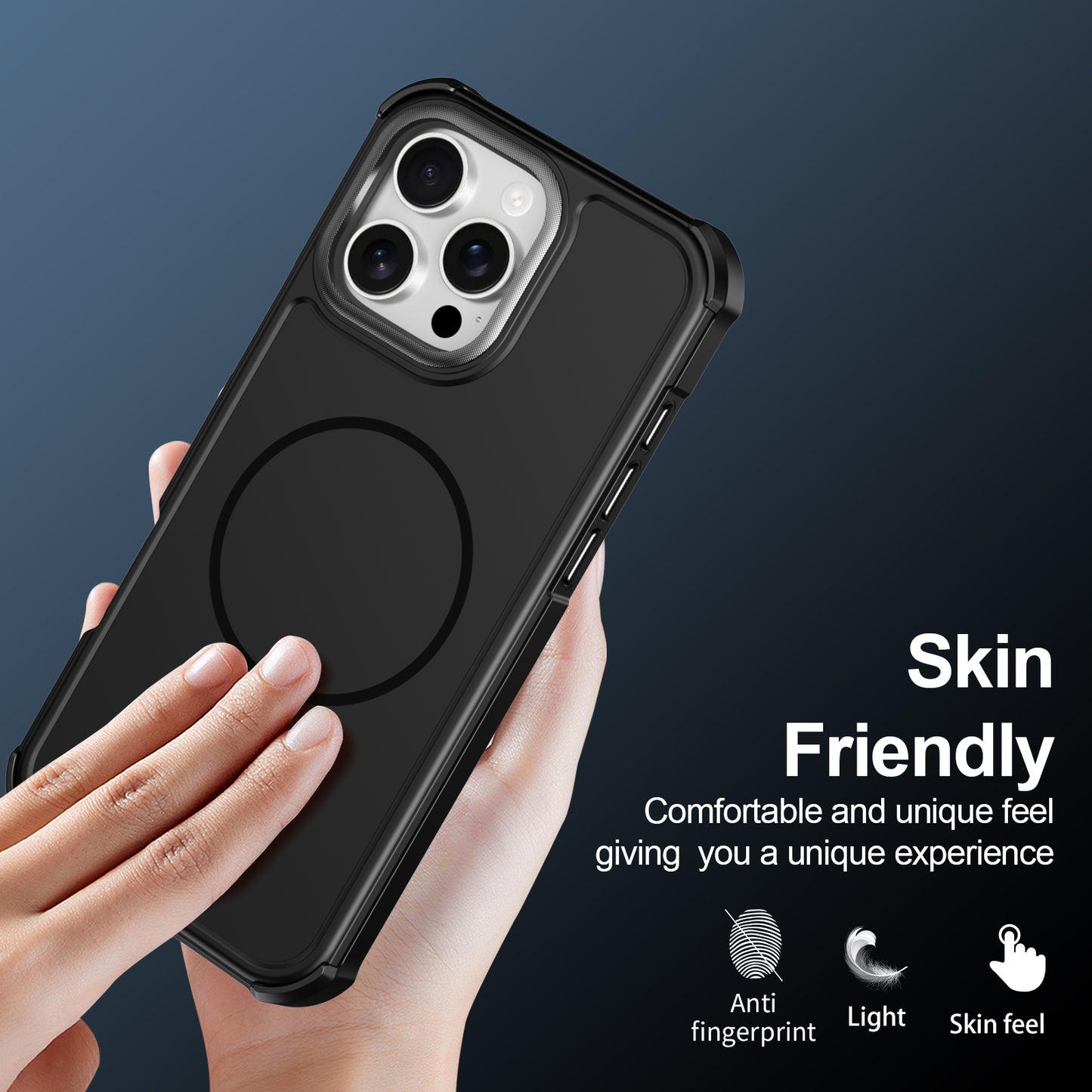 For iPhone 16 Pro Max Magnetic Case Shockproof TPU PC Protective Cover