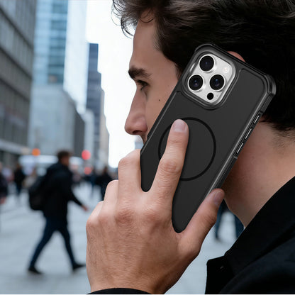 For iPhone 16 Pro Max Magnetic Case Shockproof TPU PC Protective Cover