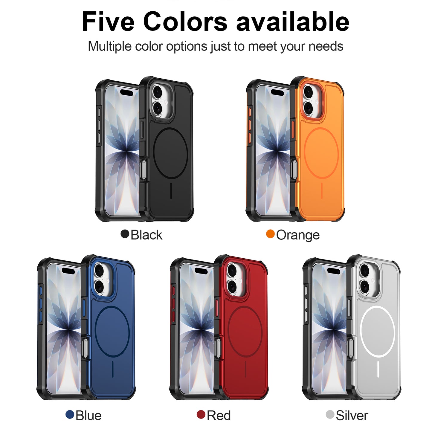 For iPhone 17 Magnetic Case Shockproof TPU PC Protective Cover