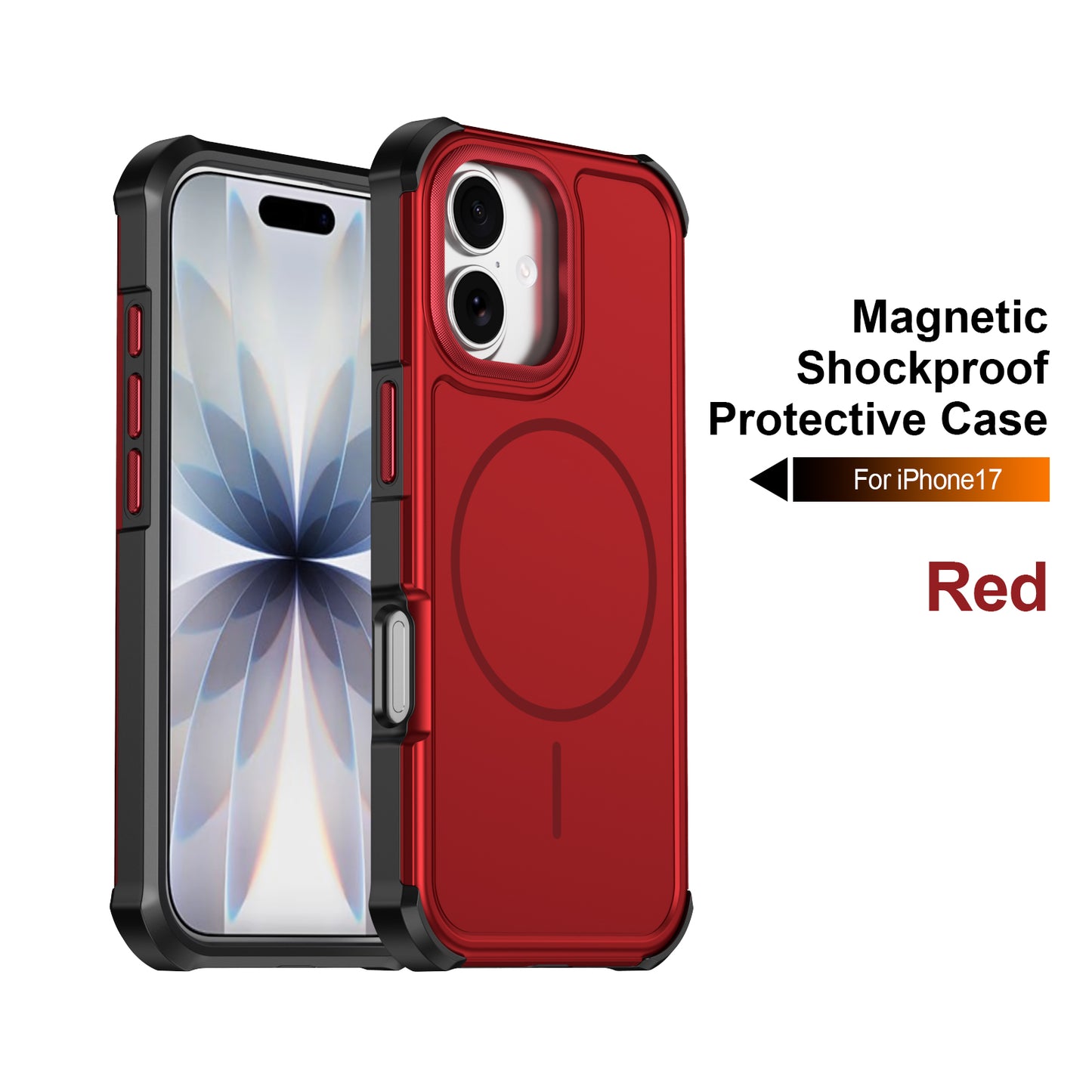 For iPhone 17 Magnetic Case Shockproof TPU PC Protective Cover
