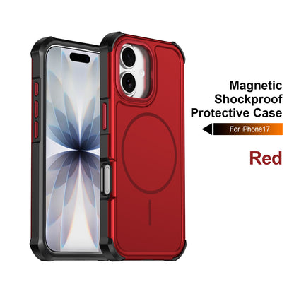 For iPhone 17 Magnetic Case Shockproof TPU PC Protective Cover