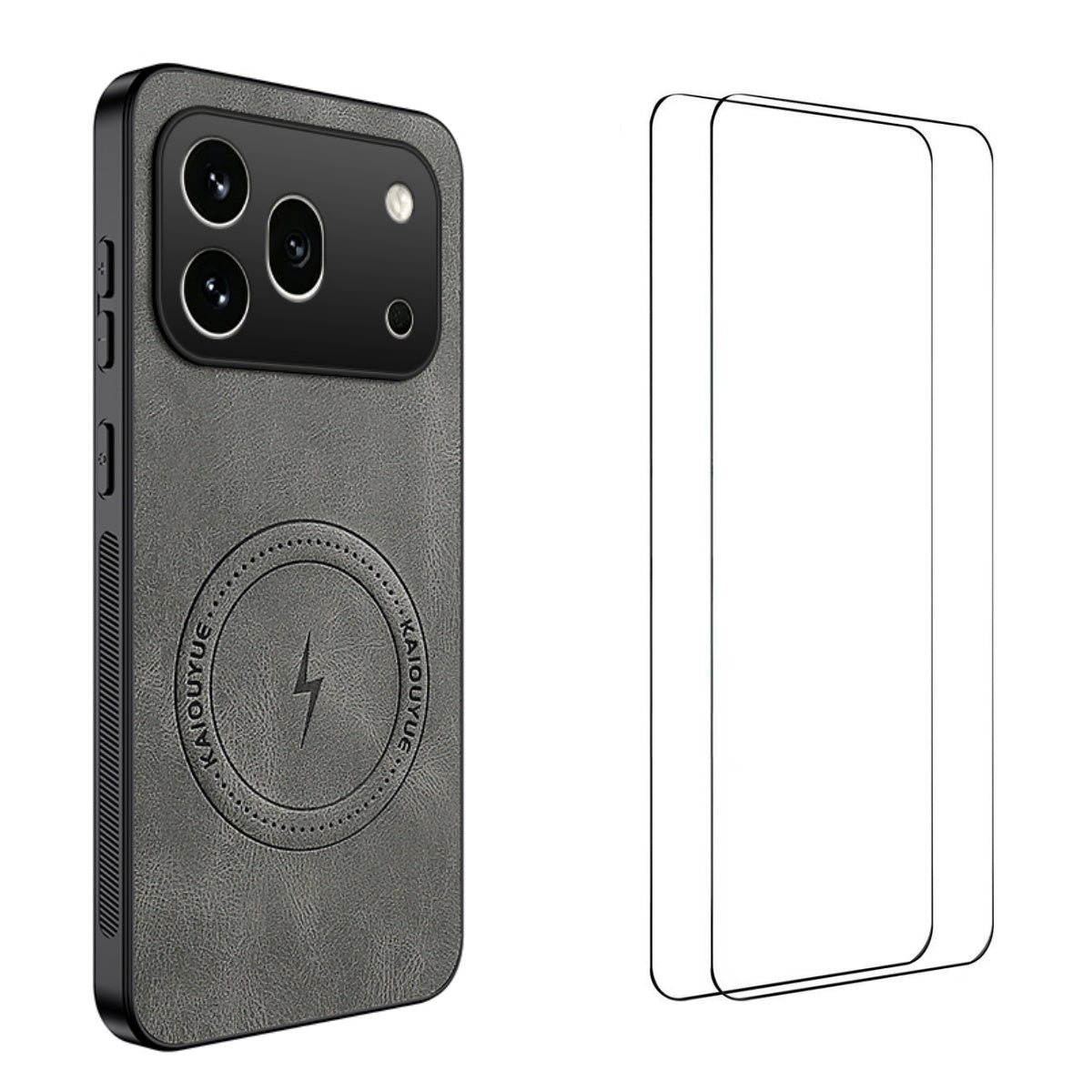 WANLONFENG For Honor 600 Pro 5G SD Series Magnetic Case Nappa Texture PC TPU Phone Cover with 2Pcs Screen Film