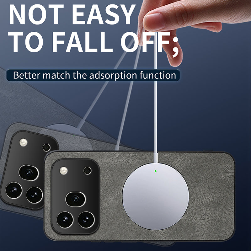 WANLONFENG For Honor 600 Pro 5G SD Series Magnetic Case Nappa Texture PC TPU Phone Cover with 2Pcs Screen Film