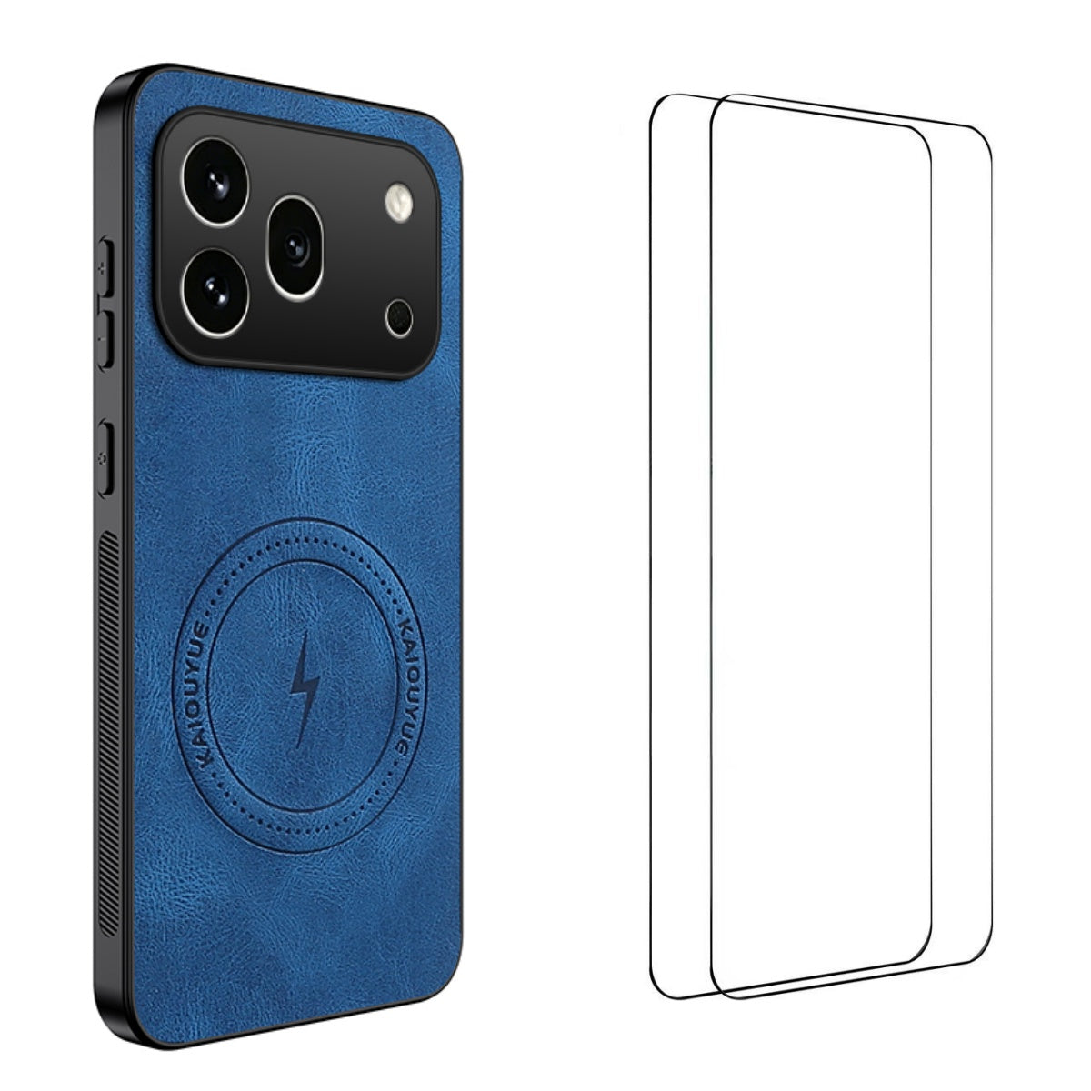 WANLONFENG For Honor 600 Pro 5G SD Series Magnetic Case Nappa Texture PC TPU Phone Cover with 2Pcs Screen Film