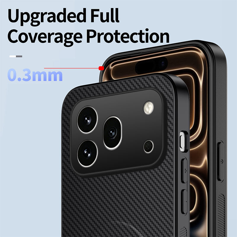 WANLONFENG For Honor 600 Pro 5G QT1 Series Magnetic Case with 2Pcs Tempered Glass Films Kickstand Carbon Fiber Texture PC TPU Phone Cover