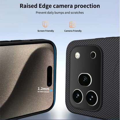 WANLONFENG For Honor 600 Pro 5G TQ1 Series Magnetic Case Carbon Fiber Texture PC TPU Phone Cover with 2Pcs Screen Films