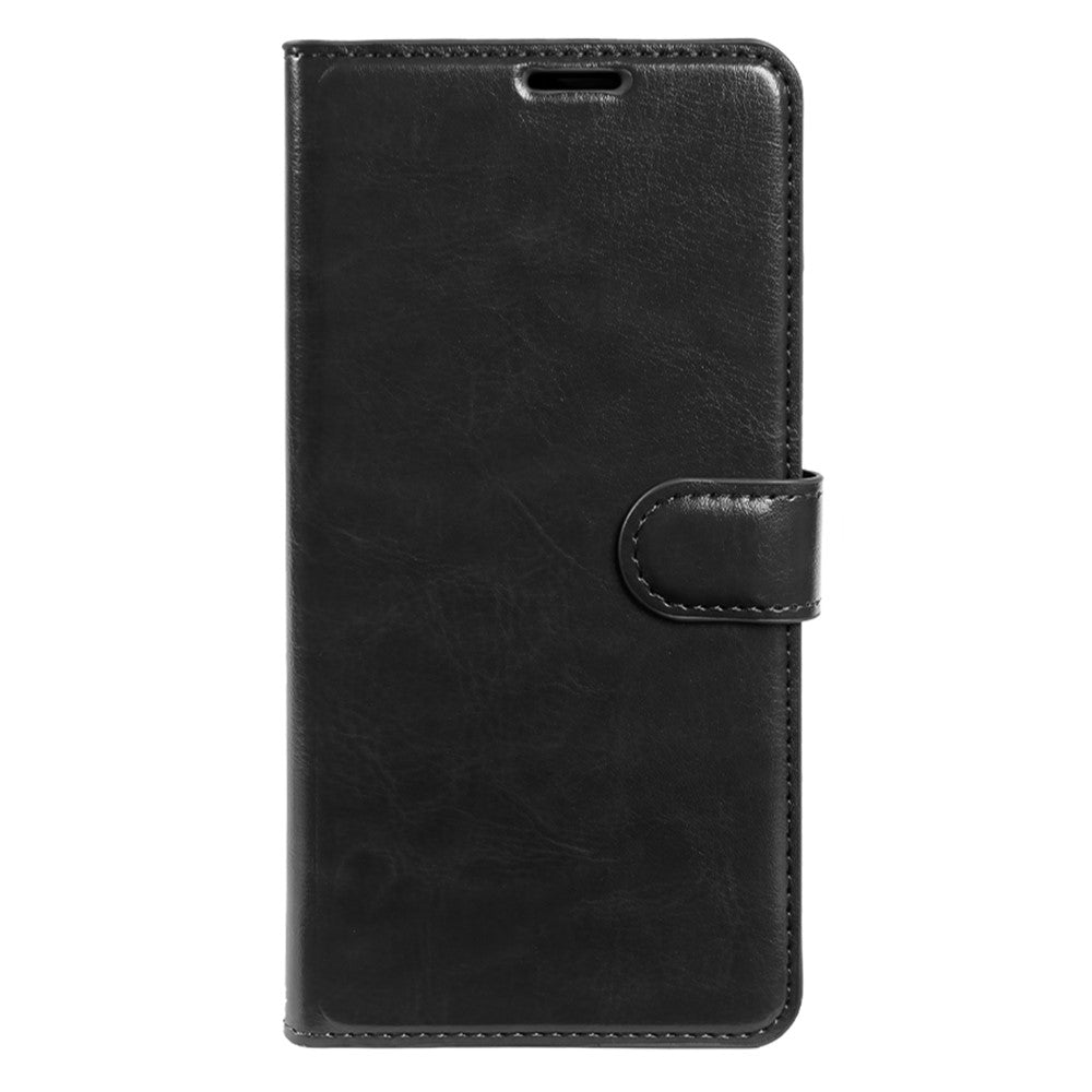 For iPhone 15 Plus Wallet Case Crazy Horse Texture Leather Flip Phone Cover with Magnetic Closure