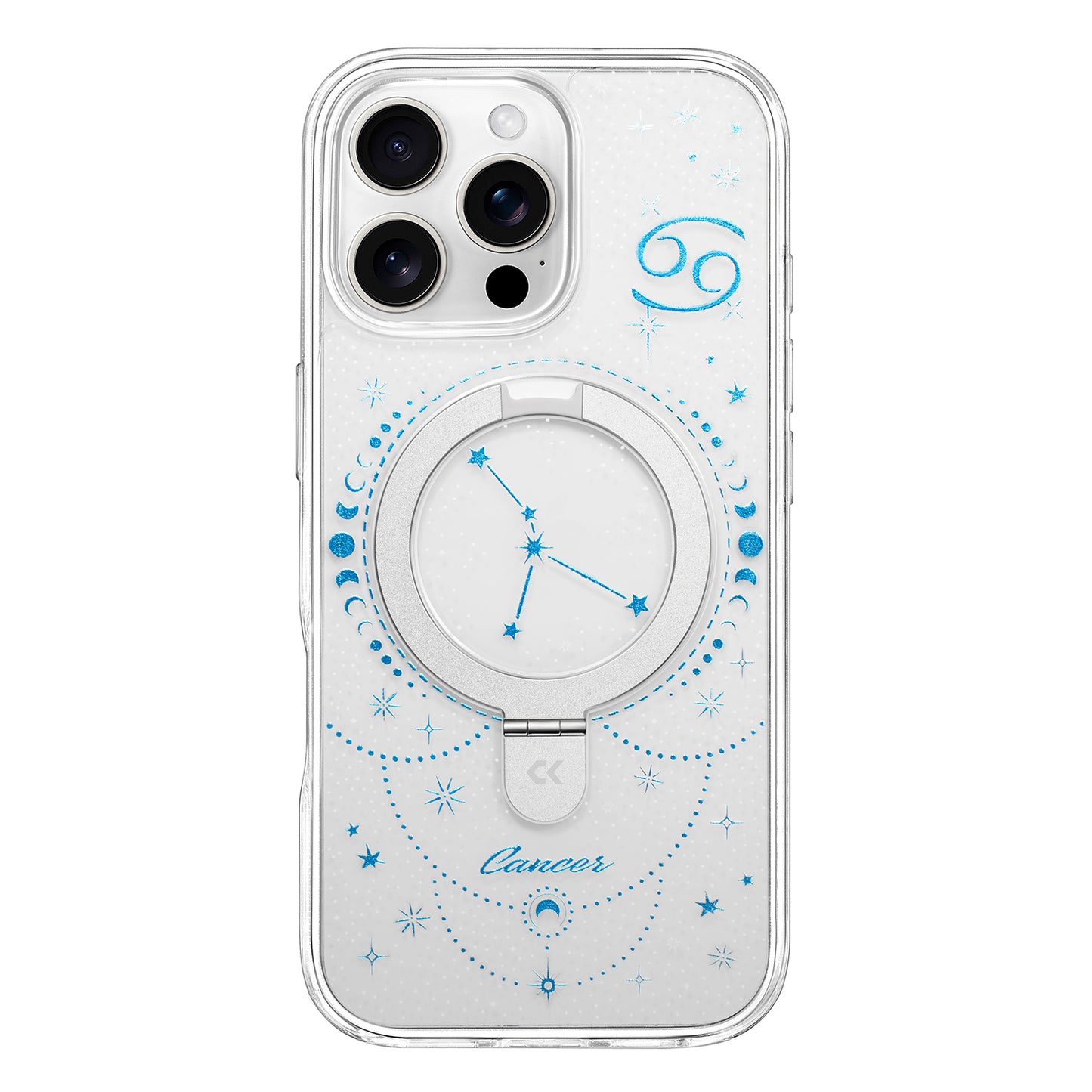 For iPhone 16 Pro Max CASEKOO Magnetic Case Constellation Pattern Ring Kickstand Shockproof PC + TPU Phone Cover