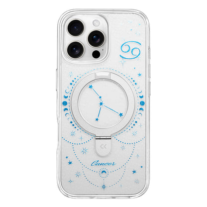 For iPhone 16 Pro Max CASEKOO Magnetic Case Constellation Pattern Ring Kickstand Shockproof PC + TPU Phone Cover