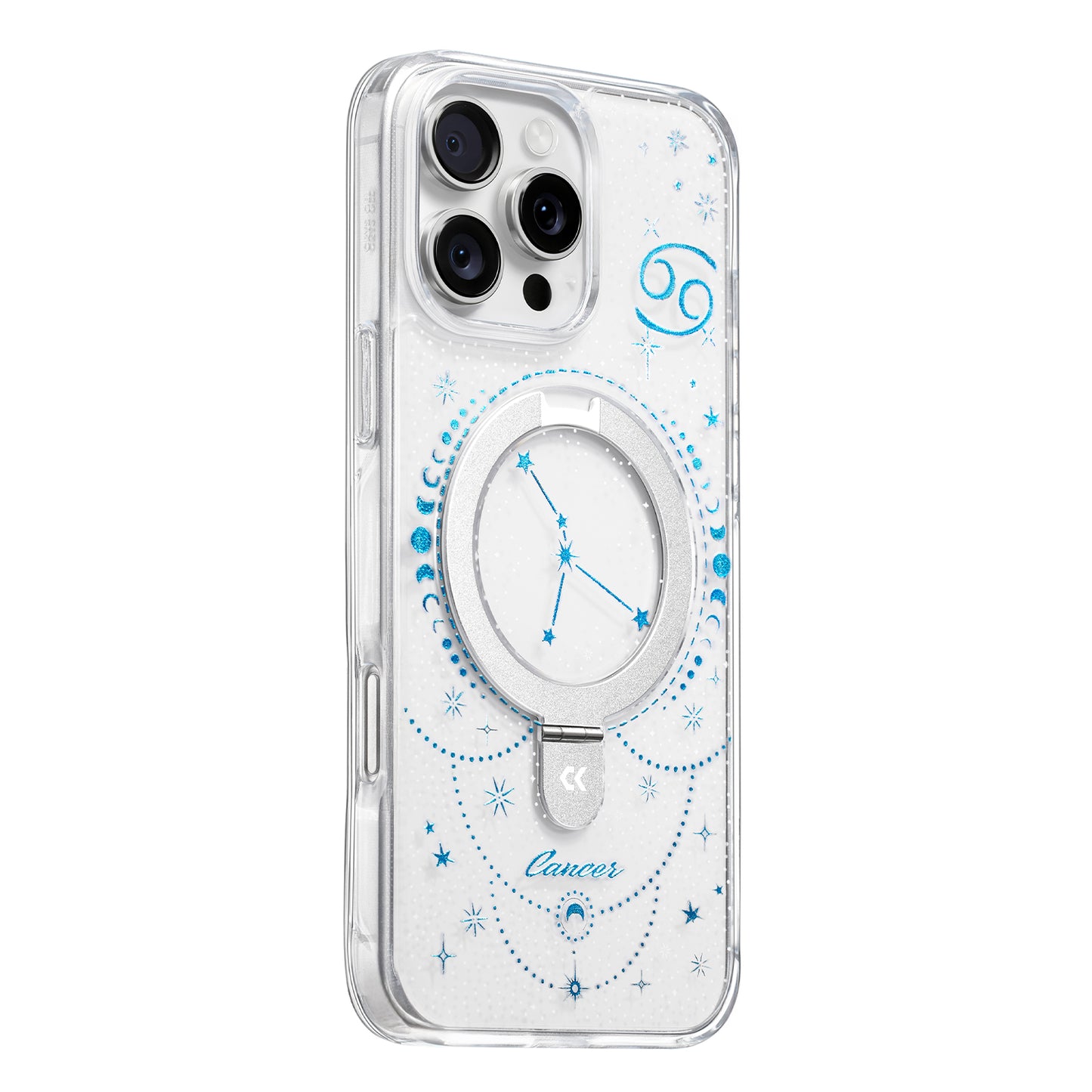 For iPhone 16 Pro Max CASEKOO Magnetic Case Constellation Pattern Ring Kickstand Shockproof PC + TPU Phone Cover