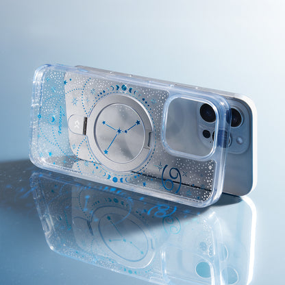 For iPhone 16 Pro Max CASEKOO Magnetic Case Constellation Pattern Ring Kickstand Shockproof PC + TPU Phone Cover