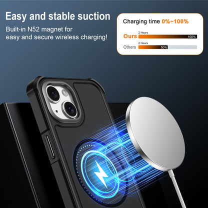 For iPhone 15 Magnetic Case Shockproof TPU PC Protective Cover