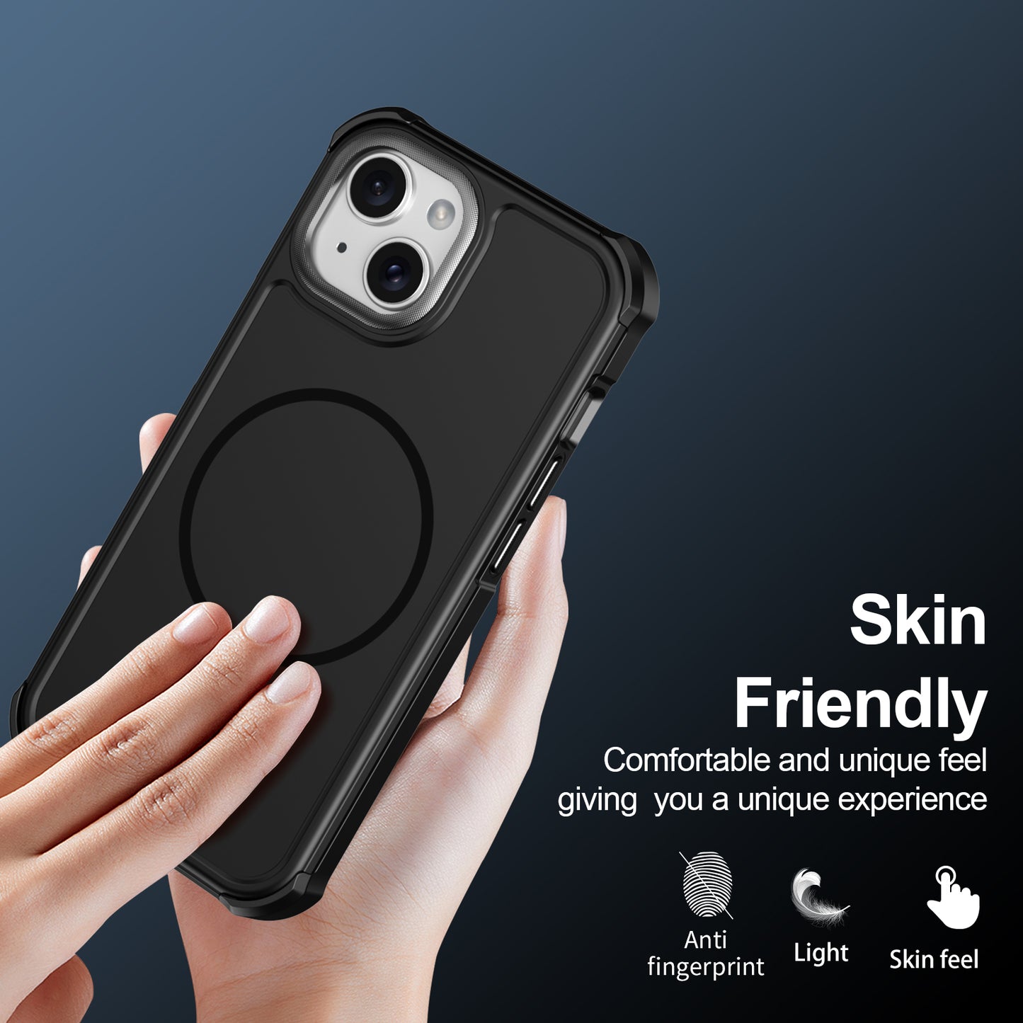 For iPhone 15 Magnetic Case Shockproof TPU PC Protective Cover