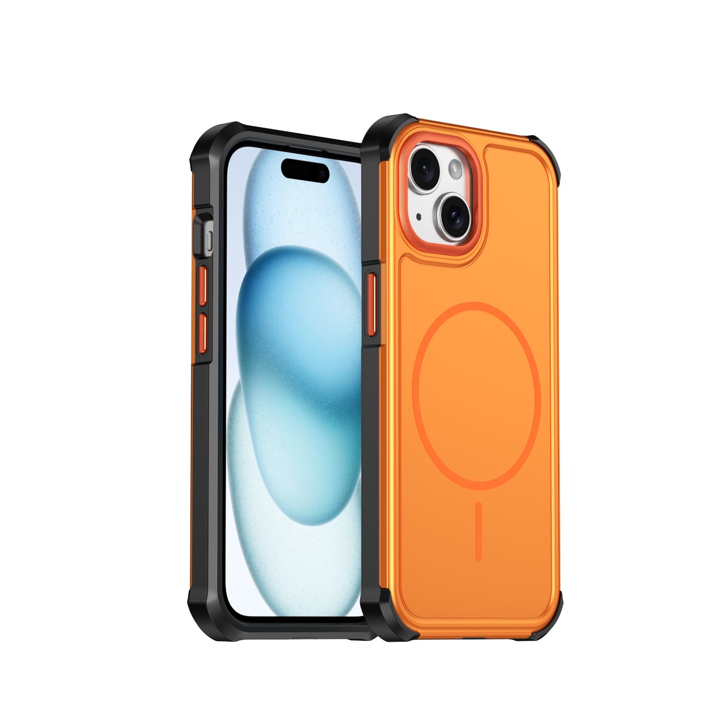 For iPhone 15 Magnetic Case Shockproof TPU PC Protective Cover