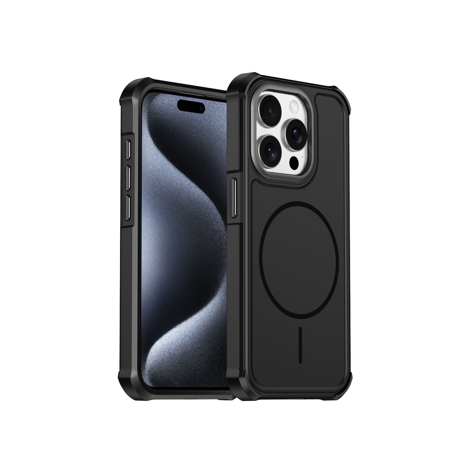 For iPhone 15 Pro Magnetic Case Shockproof TPU PC Protective Cover