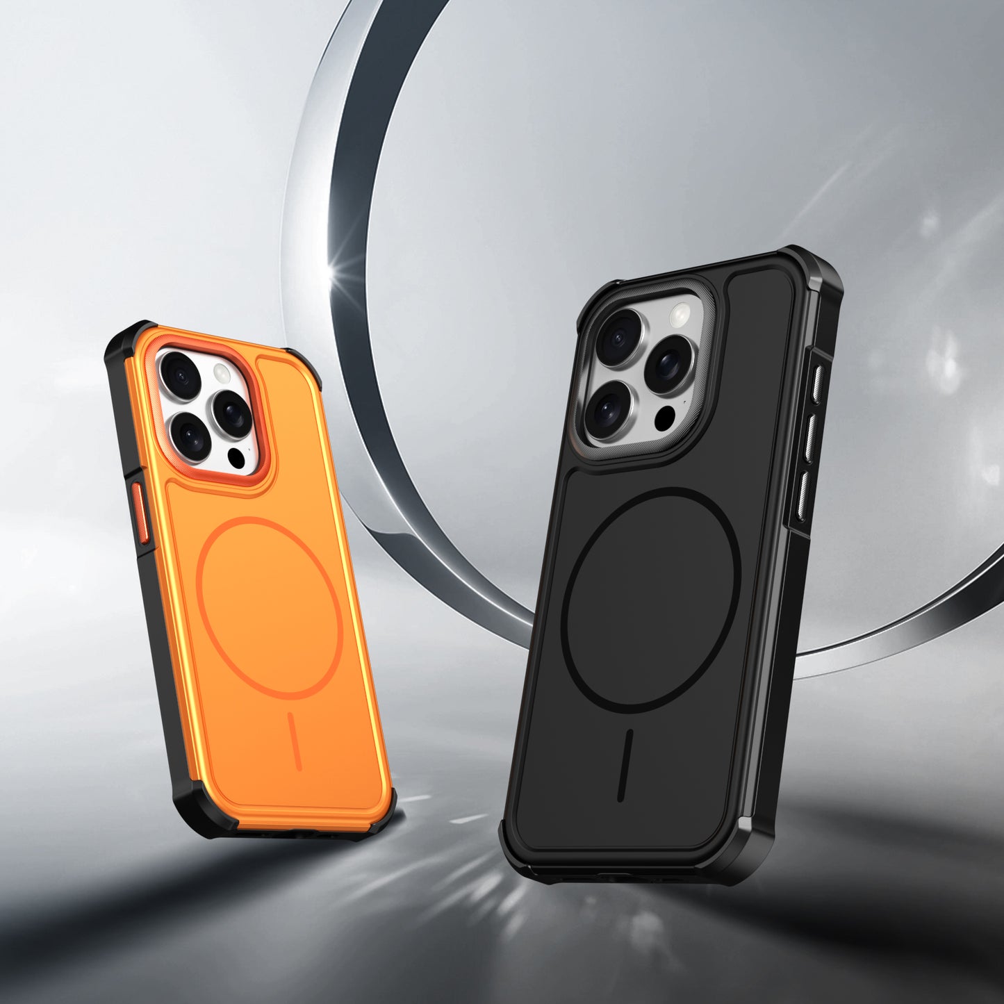 For iPhone 15 Pro Magnetic Case Shockproof TPU PC Protective Cover