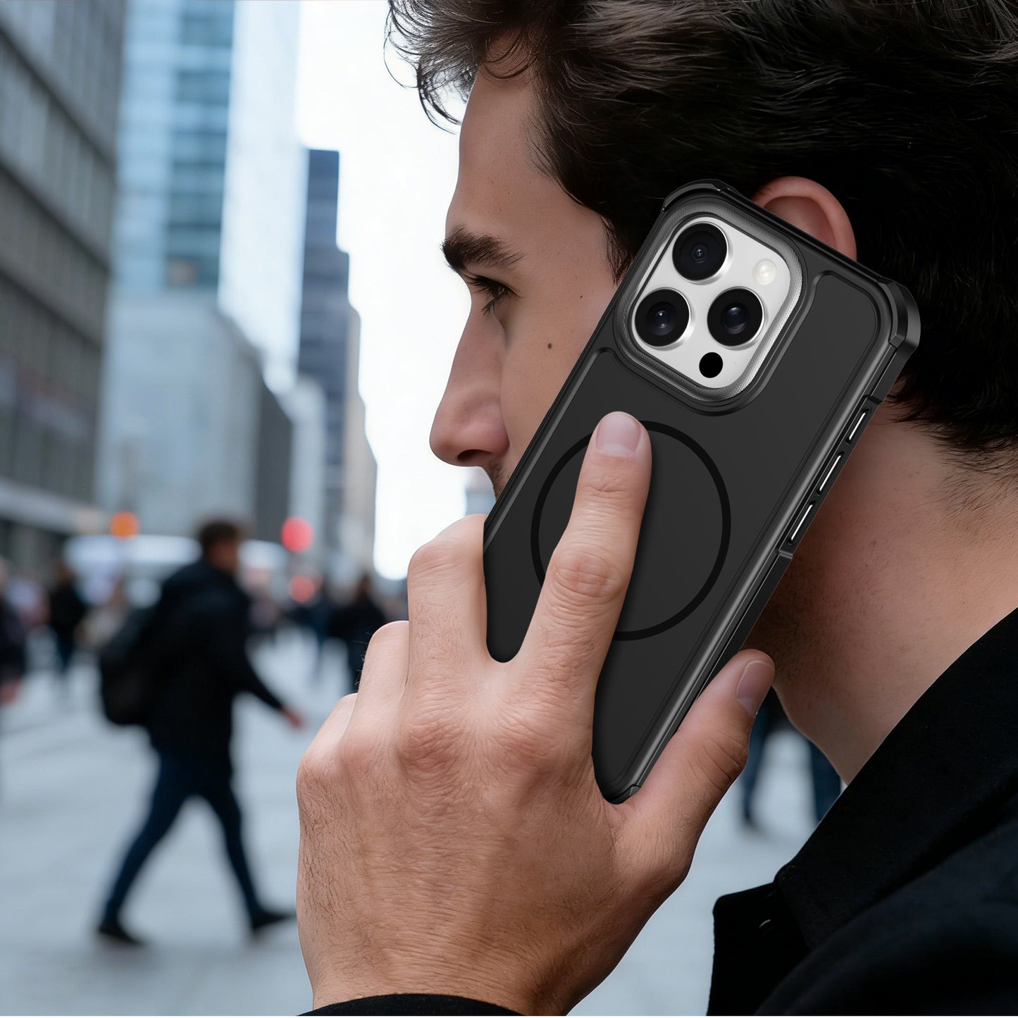 For iPhone 15 Pro Magnetic Case Shockproof TPU PC Protective Cover
