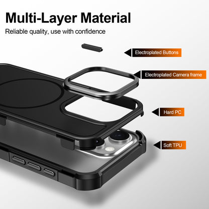 For iPhone 15 Pro Magnetic Case Shockproof TPU PC Protective Cover