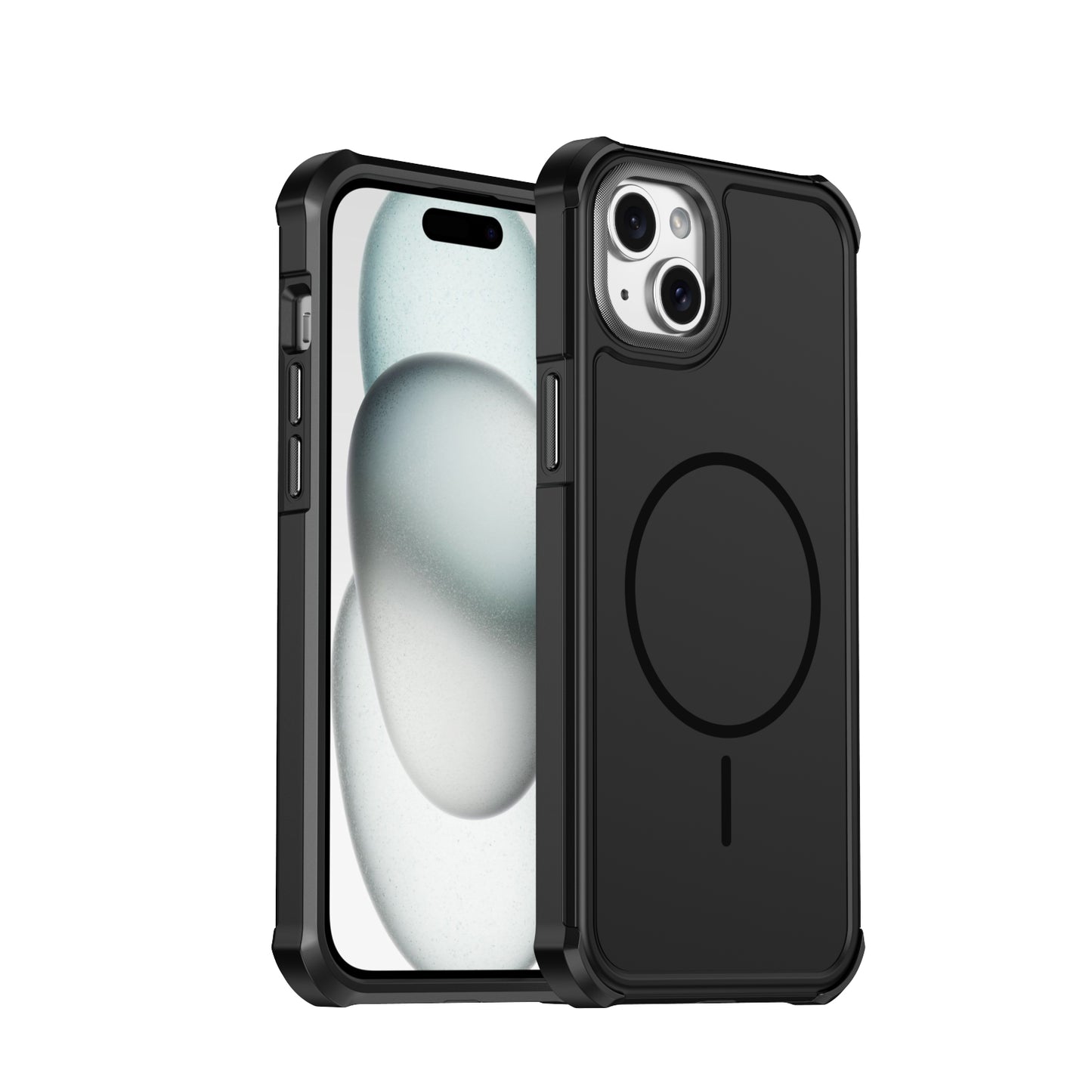 For iPhone 14 Plus / iPhone 15 Plus Magnetic Case Shockproof TPU PC Protective Cover