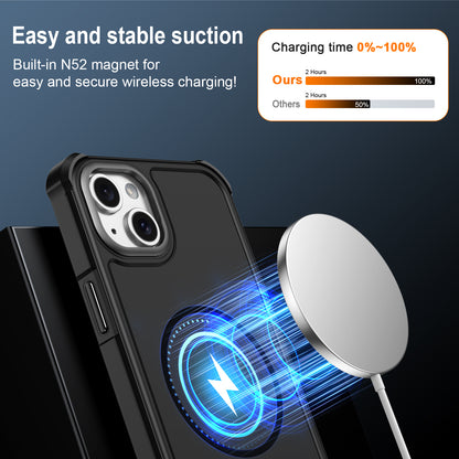 For iPhone 14 Plus / iPhone 15 Plus Magnetic Case Shockproof TPU PC Protective Cover