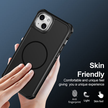 For iPhone 14 Plus / iPhone 15 Plus Magnetic Case Shockproof TPU PC Protective Cover