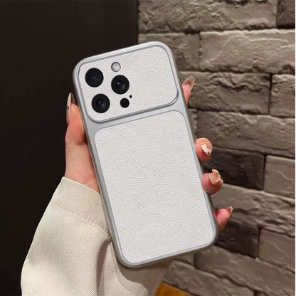 For iPhone 16 Pro Max Case PU Leather Texture Shockproof TPU Protective Phone Cover