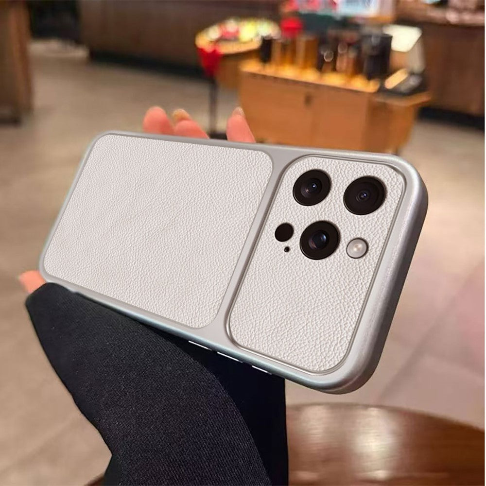 For iPhone 16 Pro Max Case PU Leather Texture Shockproof TPU Protective Phone Cover