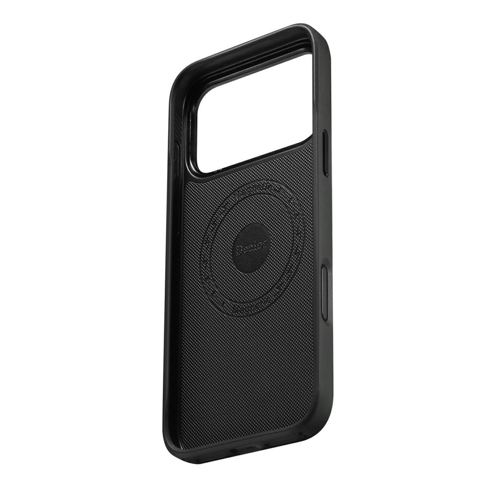 DENIOR A26 For iPhone 17 Pro Max Magnetic Case Woven Texture Genuine Cow Leather Coated TPU PC Phone Cover