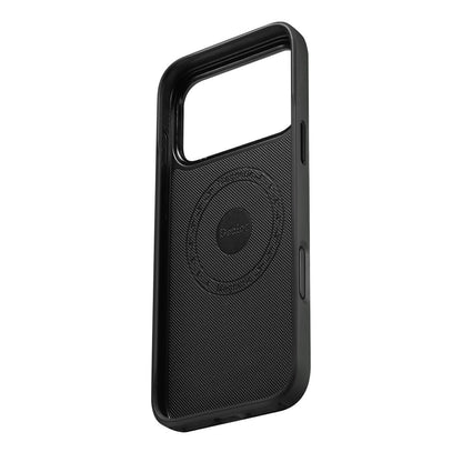 DENIOR A26 For iPhone 17 Pro Max Magnetic Case Woven Texture Genuine Cow Leather Coated TPU PC Phone Cover