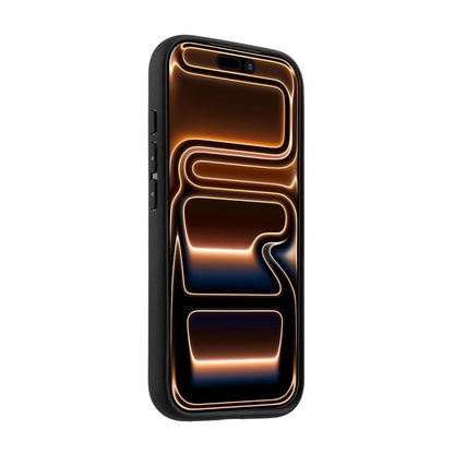 MELKCO For iPhone 17 Pro Max Case Genuine Cow Leather Coated PC Phone Cover