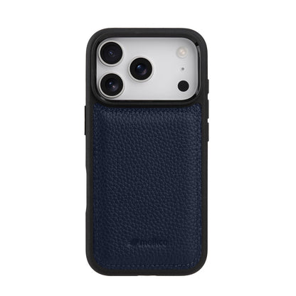 MELKCO For iPhone 17 Pro Max Case Genuine Cow Leather Coated PC Phone Cover