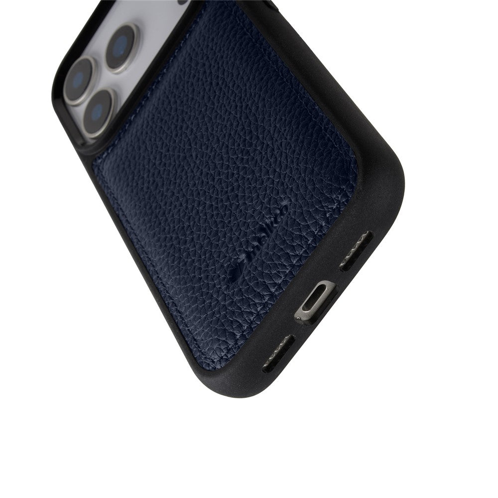 MELKCO For iPhone 17 Pro Max Case Genuine Cow Leather Coated PC Phone Cover