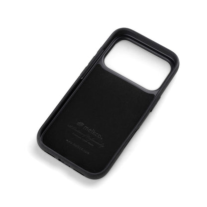 MELKCO For iPhone 17 Pro Max Case Genuine Cow Leather Coated PC Phone Cover