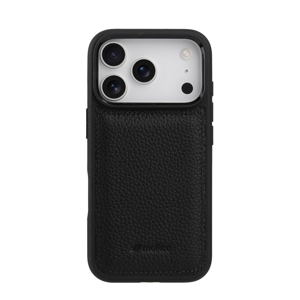 MELKCO For iPhone 17 Pro Case Genuine Cow Leather Coated PC Phone Cover