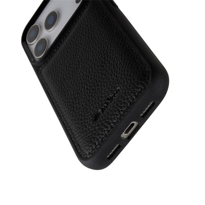 MELKCO For iPhone 17 Pro Case Genuine Cow Leather Coated PC Phone Cover
