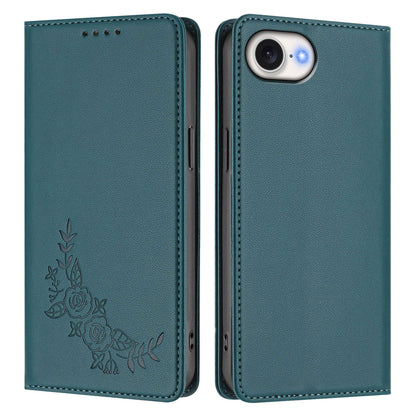 For iPhone 16e / iPhone 17e Wallet Stand Case Peony Flower Pattern TPU PU Leather Flip Cover