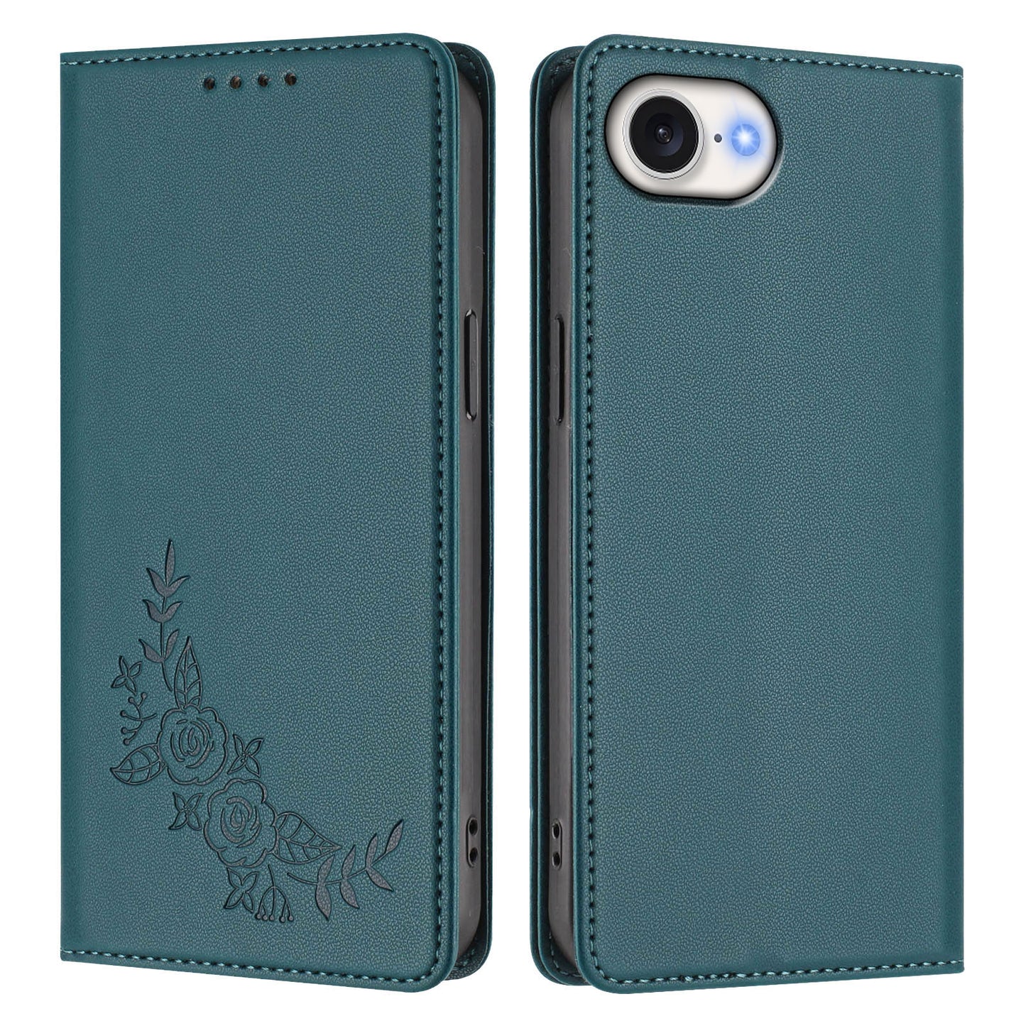 For iPhone 16e / iPhone 17e Wallet Stand Case Peony Flower Pattern TPU PU Leather Flip Cover